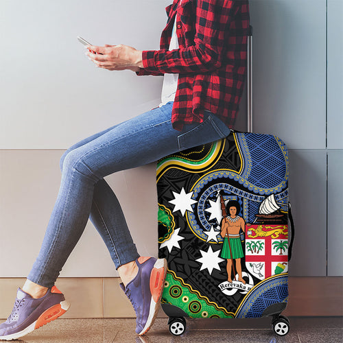 South Sea Islanders And Fiji Luggage Cover Fijian Coat Of Arms And Southern Cross