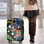South Sea Islanders And Fiji Luggage Cover Fijian Coat Of Arms And Southern Cross