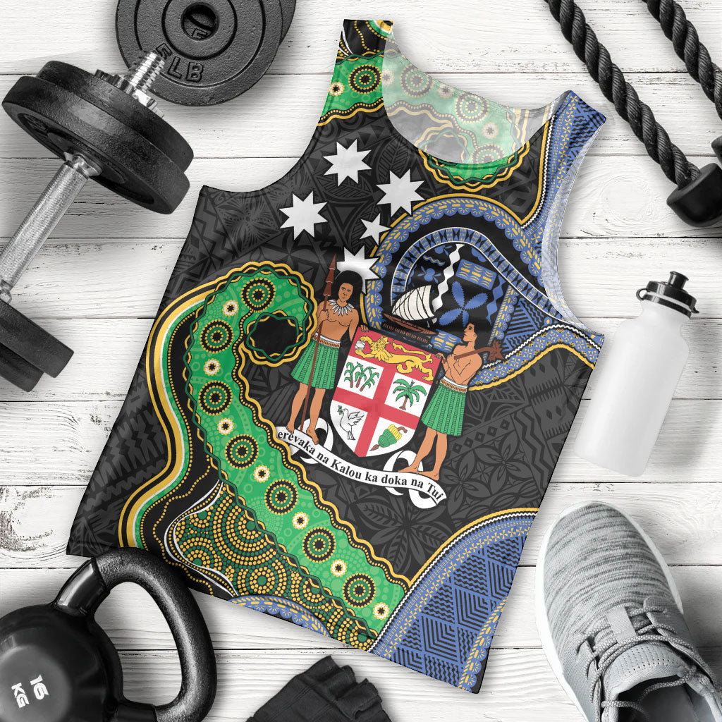 South Sea Islanders And Fiji Men Tank Top Fijian Coat Of Arms And Southern Cross