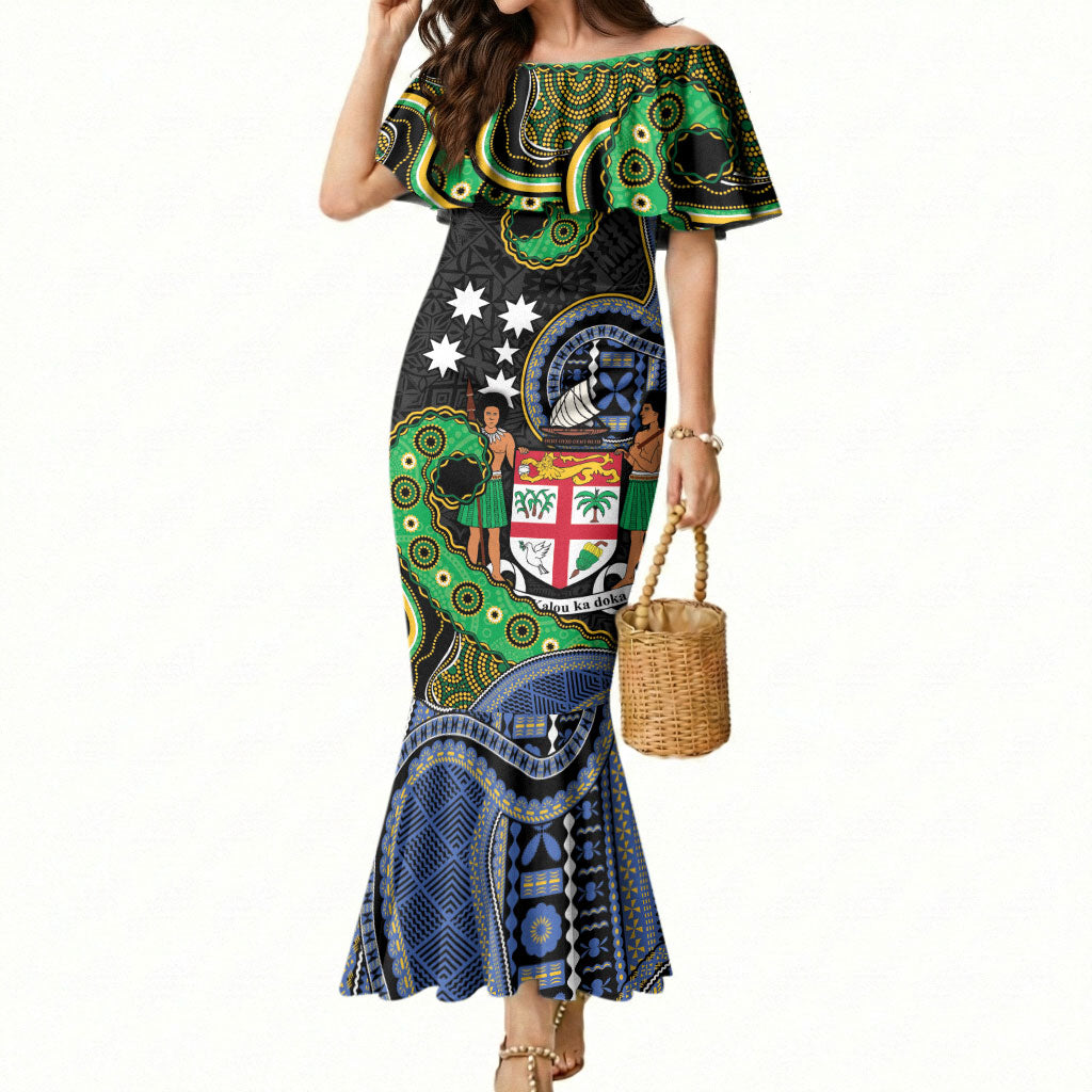 South Sea Islanders And Fiji Mermaid Dress Fijian Coat Of Arms And Southern Cross