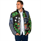 South Sea Islanders And Fiji Padded Jacket Fijian Coat Of Arms And Southern Cross