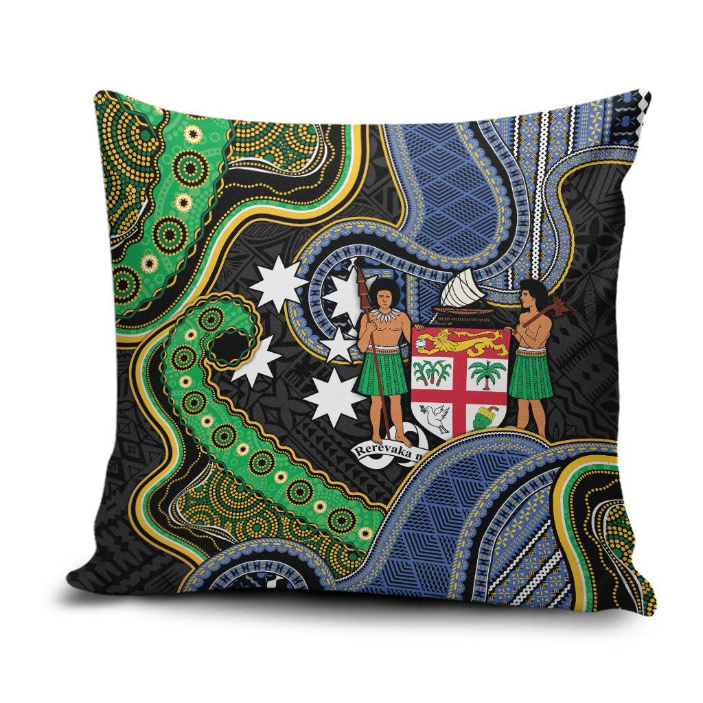 South Sea Islanders And Fiji Pillow Cover Fijian Coat Of Arms And Southern Cross