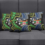 South Sea Islanders And Fiji Pillow Cover Fijian Coat Of Arms And Southern Cross