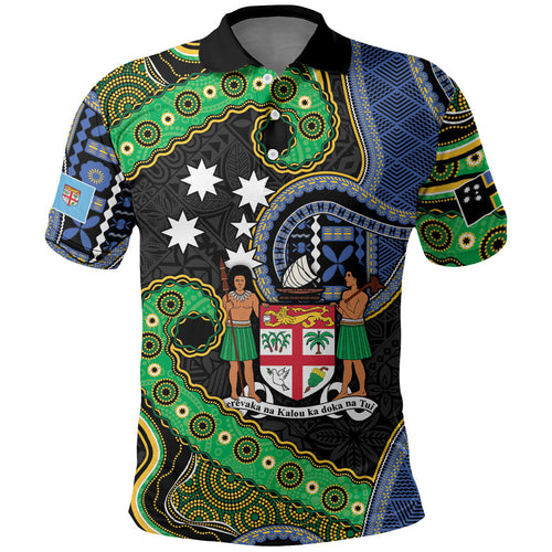 South Sea Islanders And Fiji Polo Shirt Fijian Coat Of Arms And Southern Cross