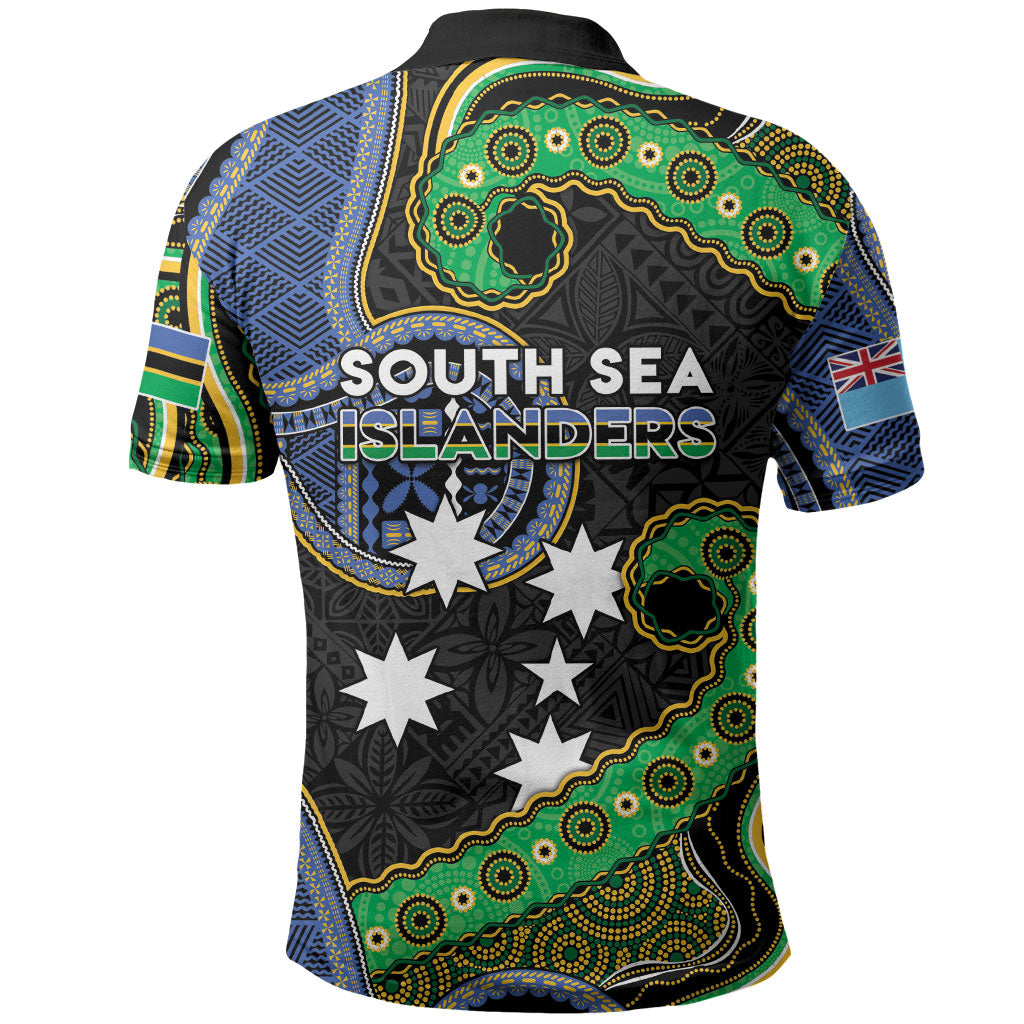 South Sea Islanders And Fiji Polo Shirt Fijian Coat Of Arms And Southern Cross
