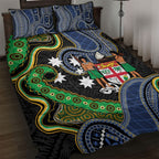 South Sea Islanders And Fiji Quilt Bed Set Fijian Coat Of Arms And Southern Cross