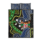 South Sea Islanders And Fiji Quilt Bed Set Fijian Coat Of Arms And Southern Cross