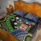 South Sea Islanders And Fiji Quilt Bed Set Fijian Coat Of Arms And Southern Cross
