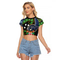 South Sea Islanders And Fiji Raglan Cropped T Shirt Fijian Coat Of Arms And Southern Cross