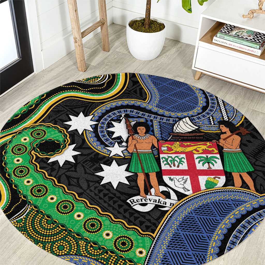 South Sea Islanders And Fiji Round Carpet Fijian Coat Of Arms And Southern Cross