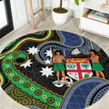 South Sea Islanders And Fiji Round Carpet Fijian Coat Of Arms And Southern Cross