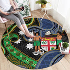 South Sea Islanders And Fiji Round Carpet Fijian Coat Of Arms And Southern Cross
