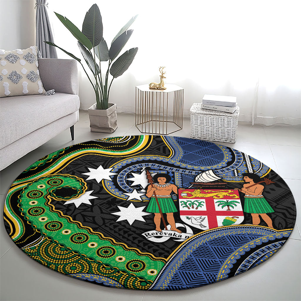 South Sea Islanders And Fiji Round Carpet Fijian Coat Of Arms And Southern Cross