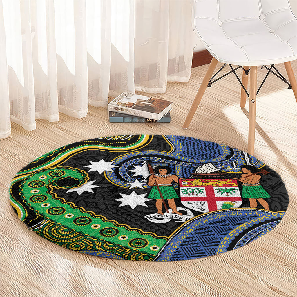 South Sea Islanders And Fiji Round Carpet Fijian Coat Of Arms And Southern Cross
