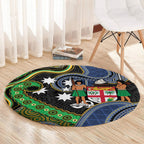 South Sea Islanders And Fiji Round Carpet Fijian Coat Of Arms And Southern Cross