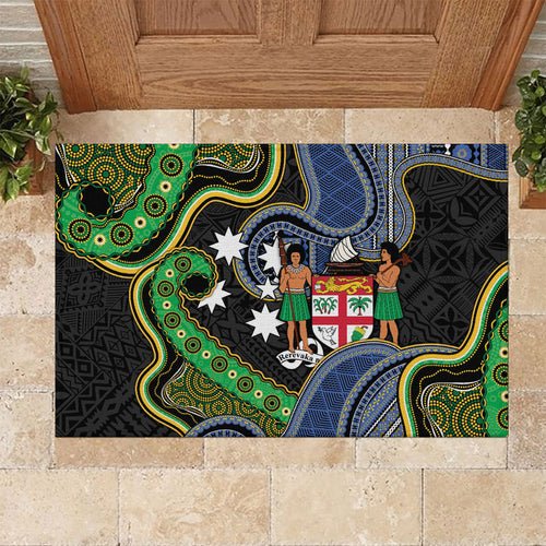South Sea Islanders And Fiji Rubber Doormat Fijian Coat Of Arms And Southern Cross