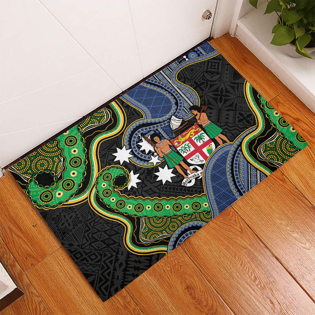 South Sea Islanders And Fiji Rubber Doormat Fijian Coat Of Arms And Southern Cross