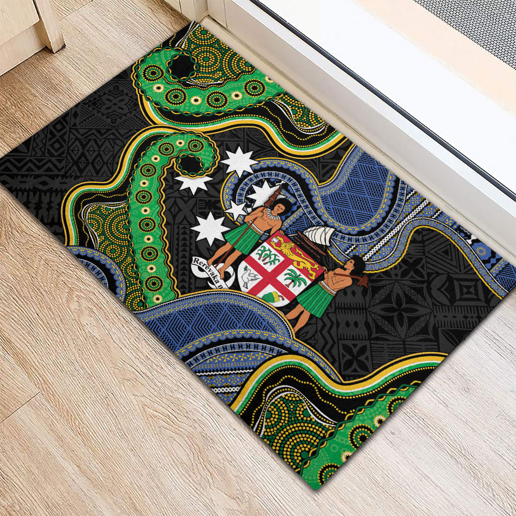 South Sea Islanders And Fiji Rubber Doormat Fijian Coat Of Arms And Southern Cross