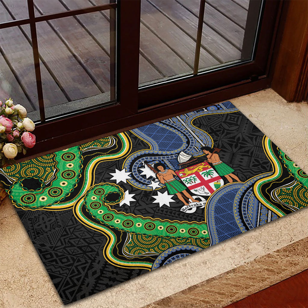 South Sea Islanders And Fiji Rubber Doormat Fijian Coat Of Arms And Southern Cross