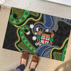 South Sea Islanders And Fiji Rubber Doormat Fijian Coat Of Arms And Southern Cross