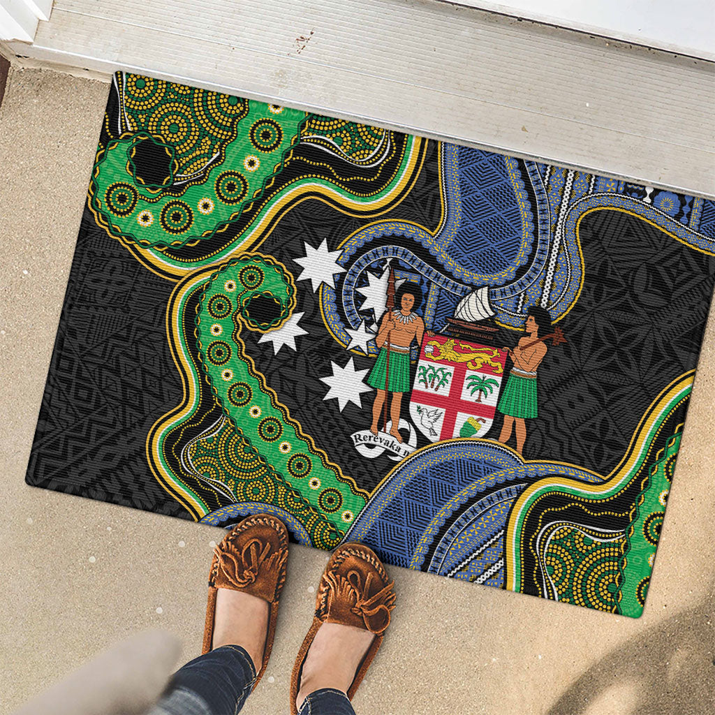 South Sea Islanders And Fiji Rubber Doormat Fijian Coat Of Arms And Southern Cross