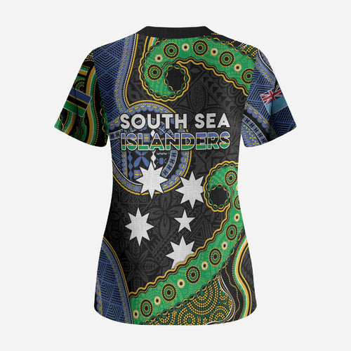 South Sea Islanders And Fiji Scrub Top Fijian Coat Of Arms And Southern Cross