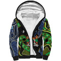 South Sea Islanders And Fiji Sherpa Hoodie Fijian Coat Of Arms And Southern Cross