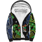 South Sea Islanders And Fiji Sherpa Hoodie Fijian Coat Of Arms And Southern Cross