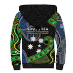 South Sea Islanders And Fiji Sherpa Hoodie Fijian Coat Of Arms And Southern Cross