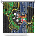 South Sea Islanders And Fiji Shower Curtain Fijian Coat Of Arms And Southern Cross