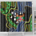 South Sea Islanders And Fiji Shower Curtain Fijian Coat Of Arms And Southern Cross
