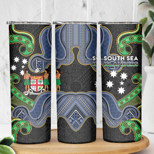 South Sea Islanders And Fiji Skinny Tumbler Fijian Coat Of Arms And Southern Cross