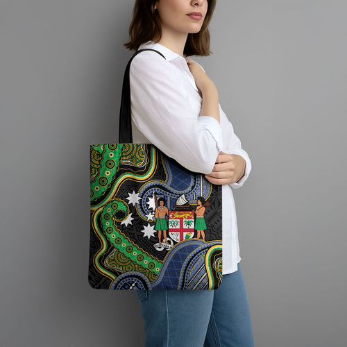 South Sea Islanders And Fiji Tote Bag Fijian Coat Of Arms And Southern Cross