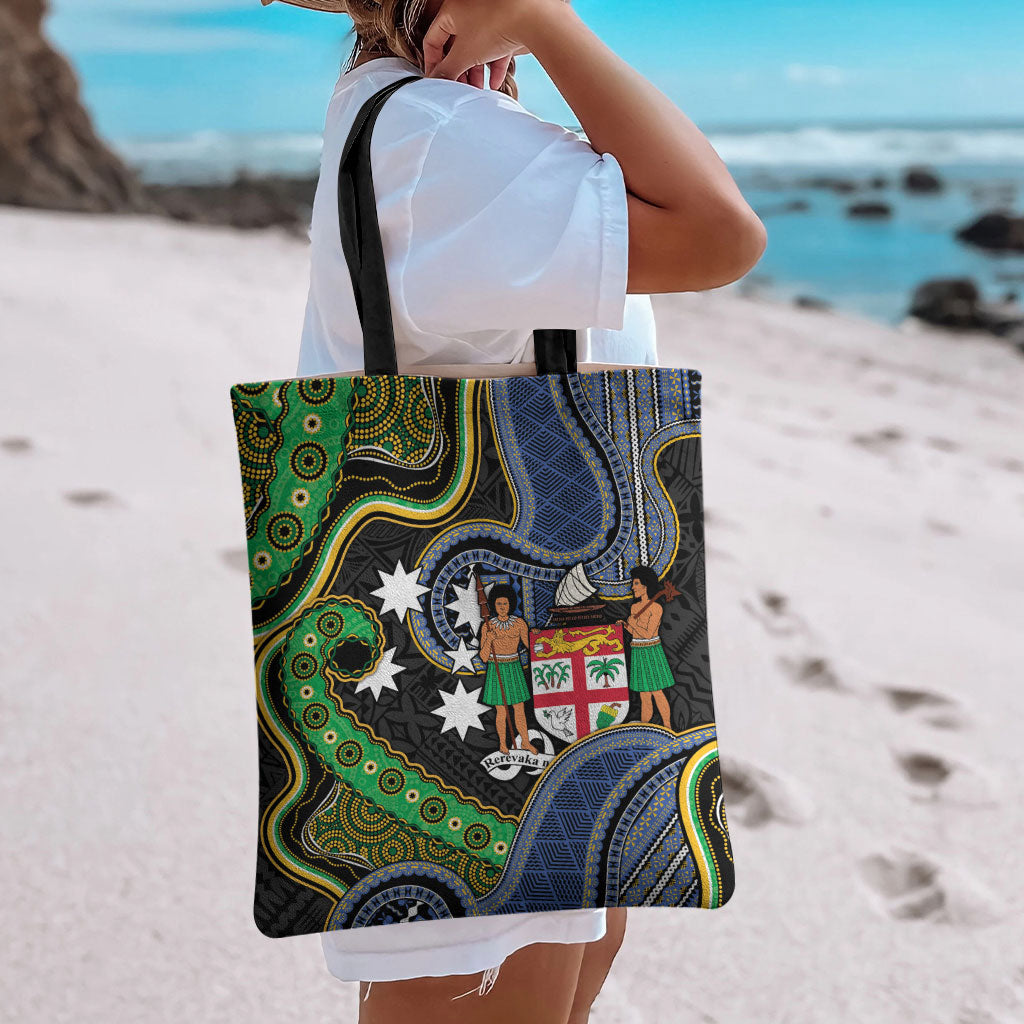 South Sea Islanders And Fiji Tote Bag Fijian Coat Of Arms And Southern Cross