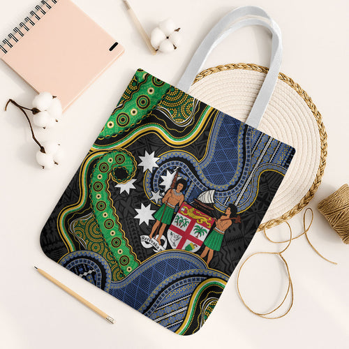 South Sea Islanders And Fiji Tote Bag Fijian Coat Of Arms And Southern Cross