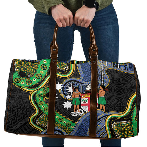South Sea Islanders And Fiji Travel Bag Fijian Coat Of Arms And Southern Cross