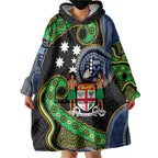 South Sea Islanders And Fiji Wearable Blanket Hoodie Fijian Coat Of Arms And Southern Cross