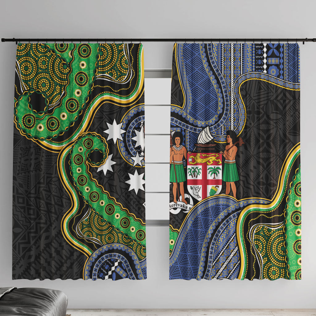 South Sea Islanders And Fiji Window Curtain Fijian Coat Of Arms And Southern Cross