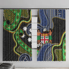 South Sea Islanders And Fiji Window Curtain Fijian Coat Of Arms And Southern Cross