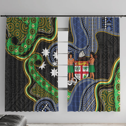 South Sea Islanders And Fiji Window Curtain Fijian Coat Of Arms And Southern Cross