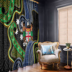 South Sea Islanders And Fiji Window Curtain Fijian Coat Of Arms And Southern Cross