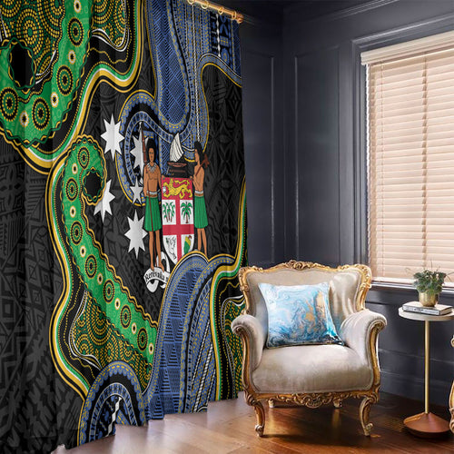 South Sea Islanders And Fiji Window Curtain Fijian Coat Of Arms And Southern Cross