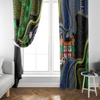 South Sea Islanders And Fiji Window Curtain Fijian Coat Of Arms And Southern Cross