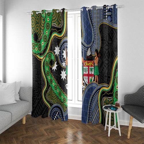 South Sea Islanders And Fiji Window Curtain Fijian Coat Of Arms And Southern Cross