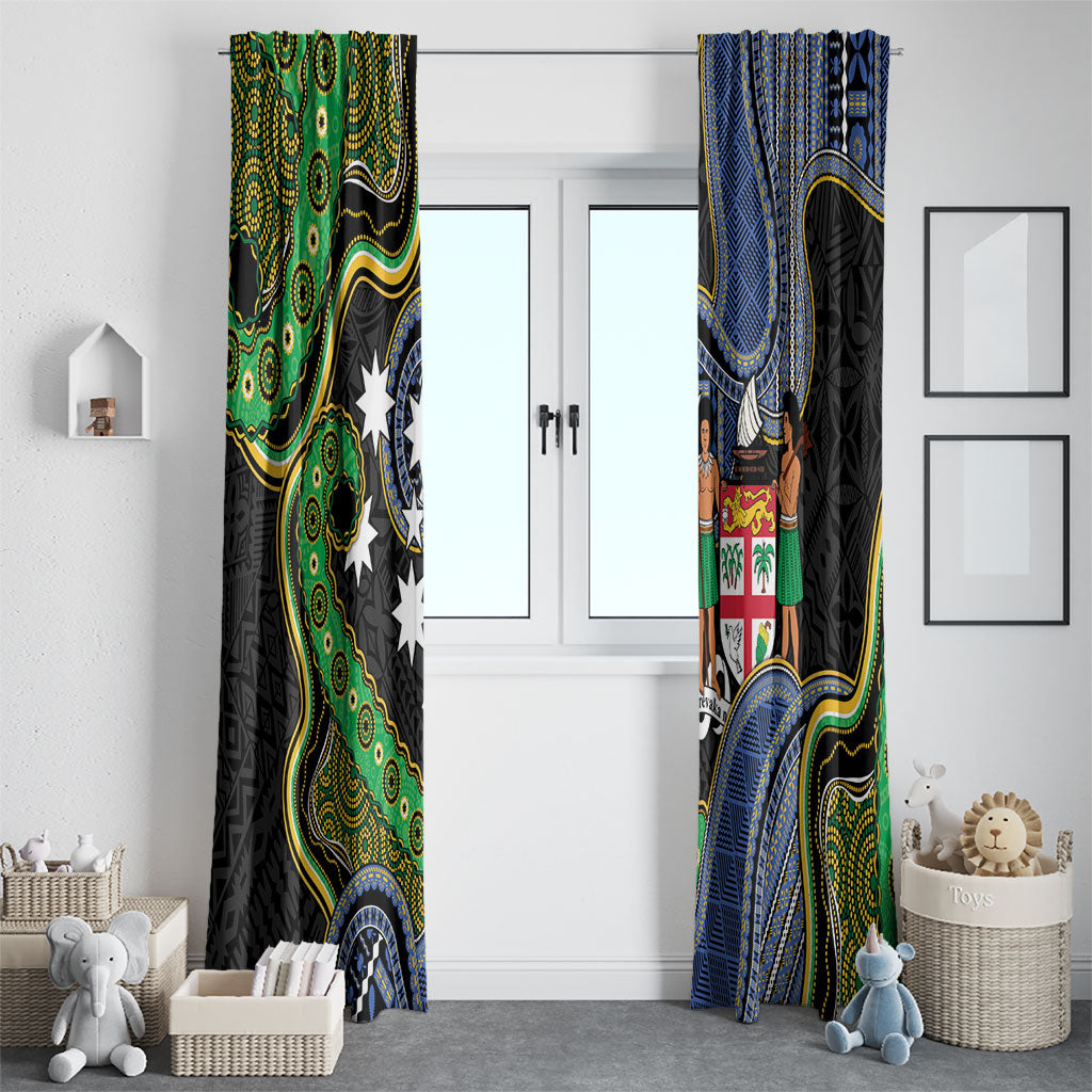 South Sea Islanders And Fiji Window Curtain Fijian Coat Of Arms And Southern Cross