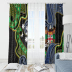 South Sea Islanders And Fiji Window Curtain Fijian Coat Of Arms And Southern Cross