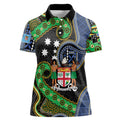 South Sea Islanders And Fiji Women Polo Shirt Fijian Coat Of Arms And Southern Cross
