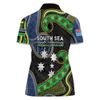 South Sea Islanders And Fiji Women Polo Shirt Fijian Coat Of Arms And Southern Cross