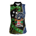 South Sea Islanders And Fiji Women Sleeveless Polo Shirt Fijian Coat Of Arms And Southern Cross