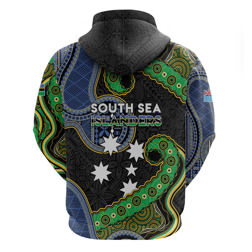 South Sea Islanders And Fiji Zip Hoodie Fijian Coat Of Arms And Southern Cross